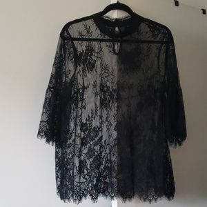 TORRID Black Lace Top!! Size 1!
